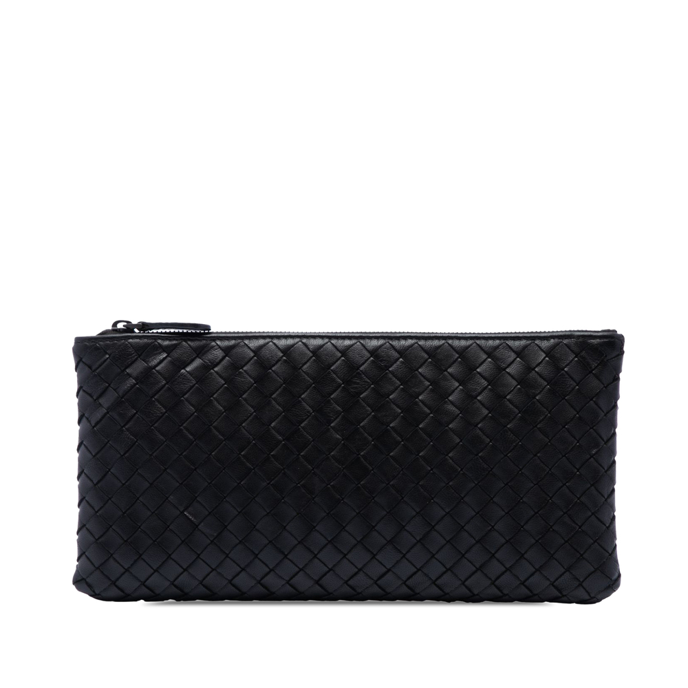 Pre-Loved Bottega Veneta Nappa Intrecciato Zip Pouch